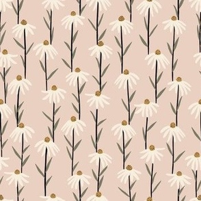 Retro Daisies in Blush - Small Scale