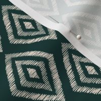 Ikat Diamonds in Dark Teal