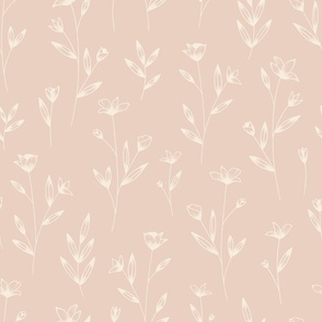 Dainty Florals in Blush - Large Scale