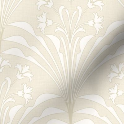 Art Deco Floral Light Cream Ivory