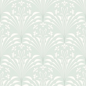 Art Deco Floral Light Misty Sage Green Ivory