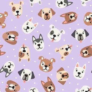 puppy dogs - cute dogs - lavender - C22