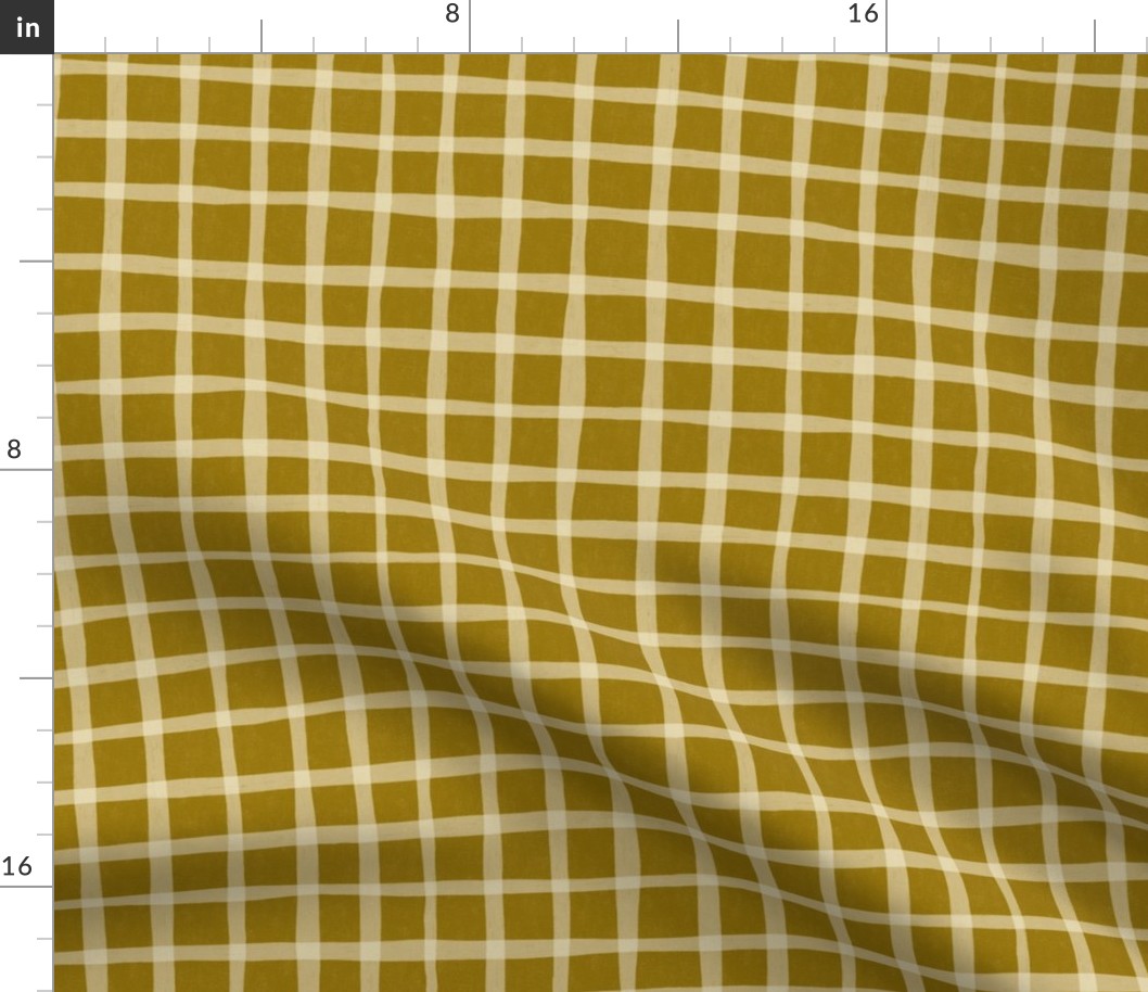 rustic gingham - inverse - prickly pear/almond
