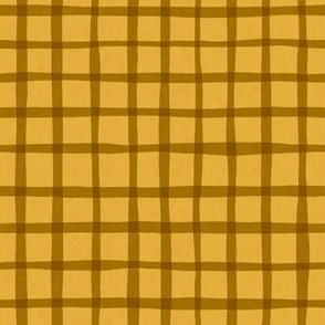 rustic gingham - sunset yellow/hickory