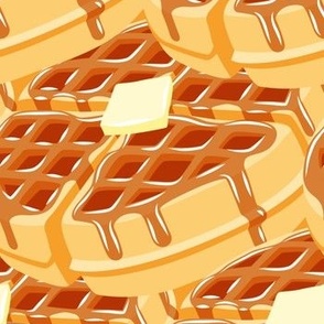 (large scale) endless waffles - Belgian waffle breakfast food - LAD22