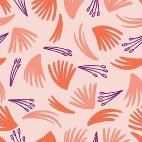 Abstract Floral at Sunrise in Pink and Coral