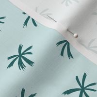 Palm Tree Fronds in Teal Green and Sea Foam