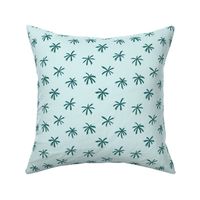 Palm Tree Fronds in Teal Green and Sea Foam