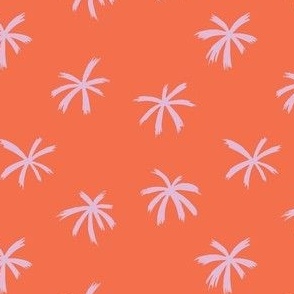 Palm Tree Fronds in Orange and Pink