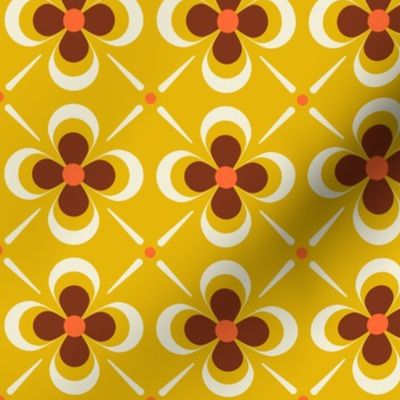 Vintage Nostalgia Flower Burst - Medium - Yellow