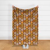 Vintage Nostalgia Patterned Flowers - Large - Brown