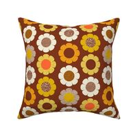 Vintage Nostalgia Patterned Flowers - Medium - Brown