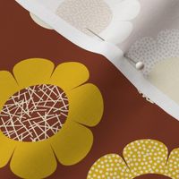 Vintage Nostalgia Patterned Flowers - Medium - Brown