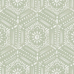 pastel sage green modern bohemian tile