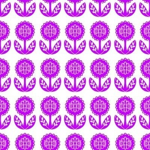 Retro Scandinavian Purple Flower