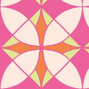 Pink modern retro tile _large scale