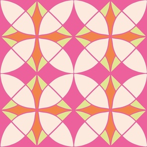 Pink modern retro tile _medium scale