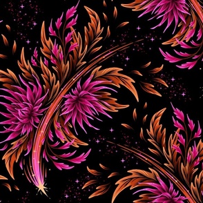 Floral Supernova - Orange Magenta