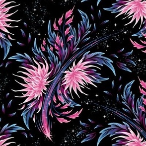 Floral Supernova - Pink Blue - SMALL