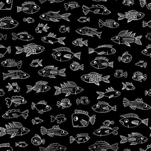 Fishes reverse B & W
