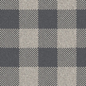 Woven Gingham Plaid Charcoal Grey