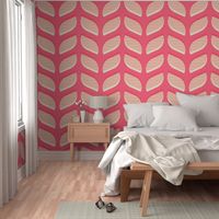 Stripy-Retro-Leaves---XL---PINK---JUMBO