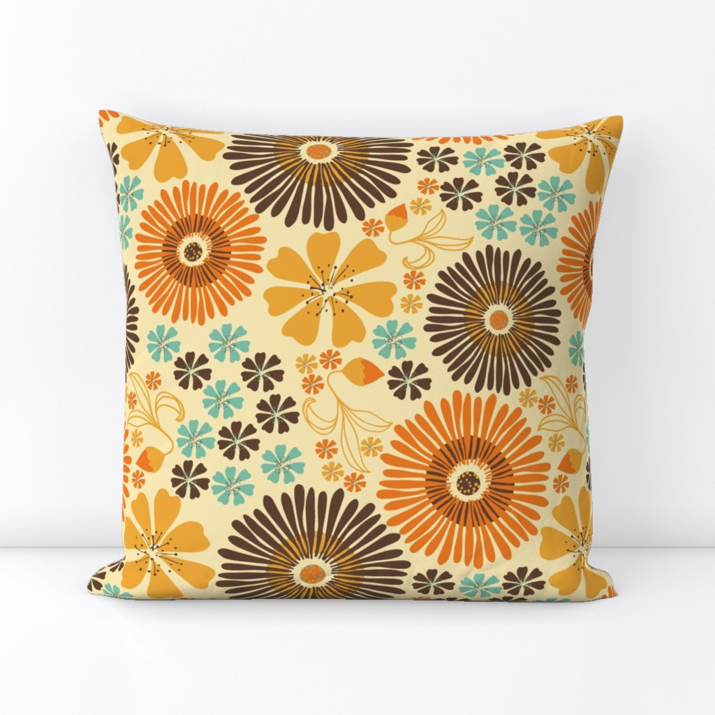 Flower power vintage 70s nostalgia - Retro floral