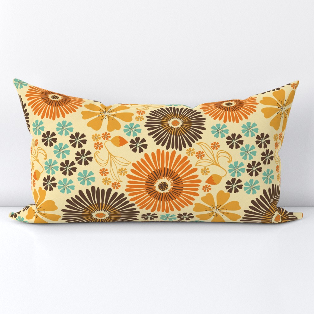 Flower power vintage 70s nostalgia - Retro floral