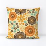 Flower power vintage 70s nostalgia - Retro floral