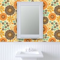 Flower power vintage 70s nostalgia - Retro floral