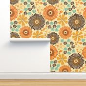 Flower power vintage 70s nostalgia - Retro floral