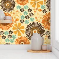 Flower power vintage 70s nostalgia - Retro floral