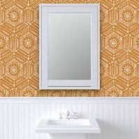 flower motif bohemian honeycomb tile ginger LARGE