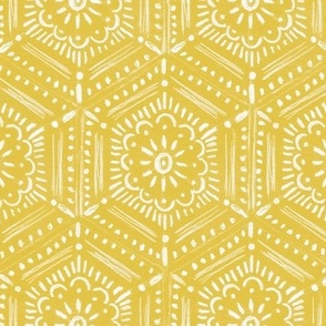 boho hex tile lime zest yellow SMALL