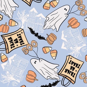 Trick or Treat Ghosts - blue
