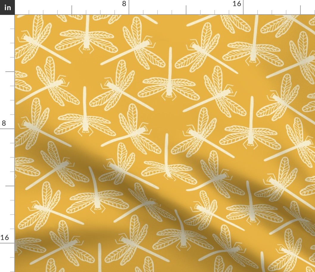 stamped dragonfly- sunset yellow