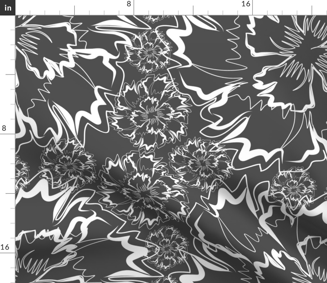 Jumbo Abstract Flowers grey