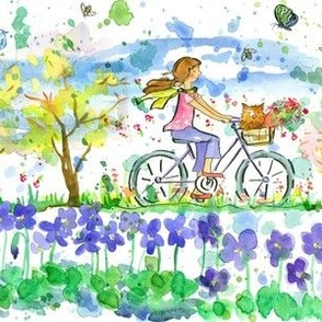 Lily and Tulip Biking Small Scale