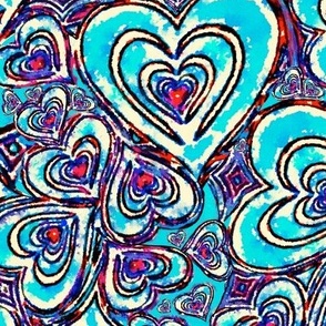 watercolor hearts 2