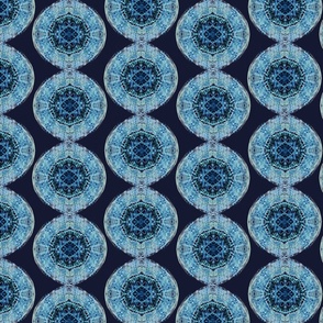 blue rosettes tiling on navy by rysunki_malunki