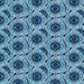 blue watercolor mosaic rosettes by rysunki_malunki