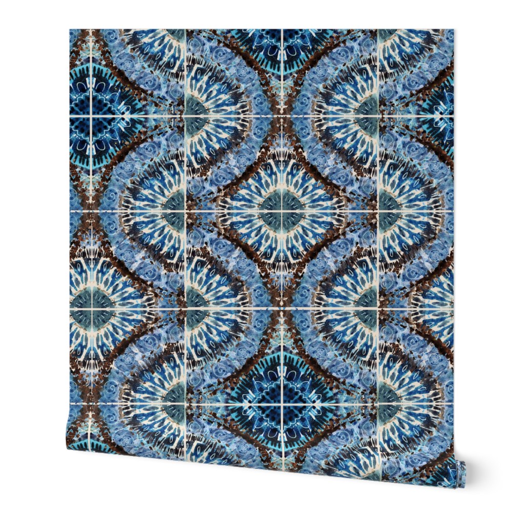 vintage tiling in blue shades by rysunki_malunki