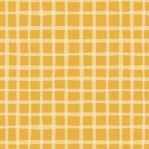 small - rustic gingham - inverse - sunset yellow/almond