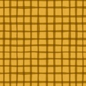 small - rustic gingham - sunset yellow/hickory