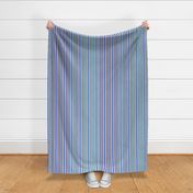 Narrow Hippie Stripes in Mostly Blue