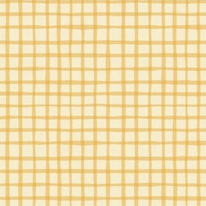 small - rustic gingham - Almond/sunset yellow 