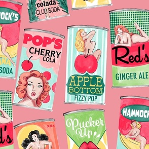 nice cans! retro pinup pink large scale 