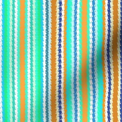 Narrow Hippie Stripes in Turquoise and Orange