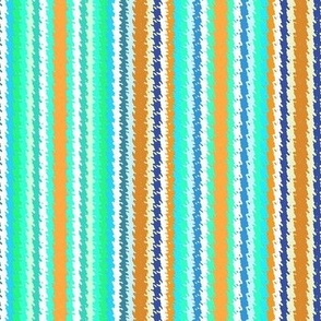 Narrow Hippie Stripes in Turquoise and Orange