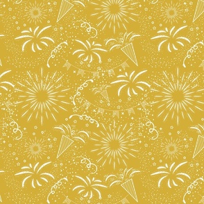 Celebration and firework gold metallic